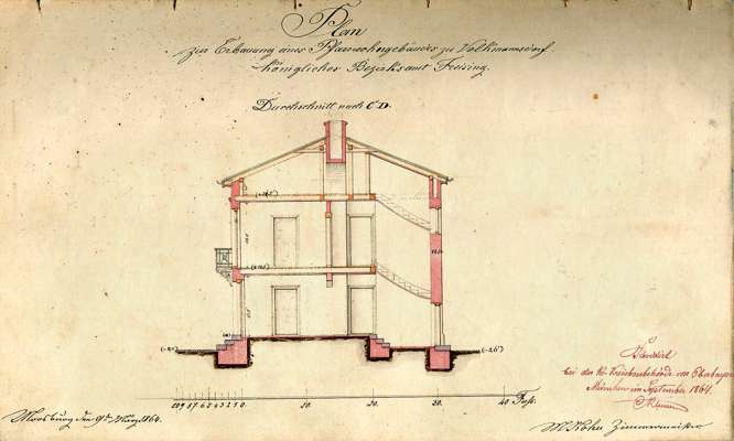1864 Plan zur Erbauung eines Pfarrwohngeb�udes zu Volkmannsdorf