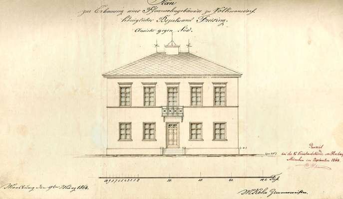 1864 Plan zur Erbauung eines Pfarrwohngeb�udes zu Volkmannsdorf