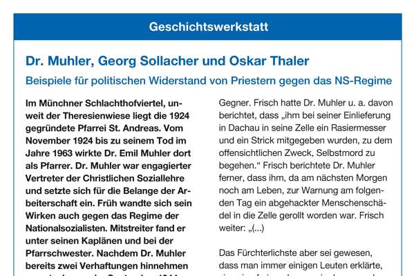 Dr. Muhler, Georg Sollacher und Oskar Thaler - Widerstand von Priestern gegen das NS-Regime