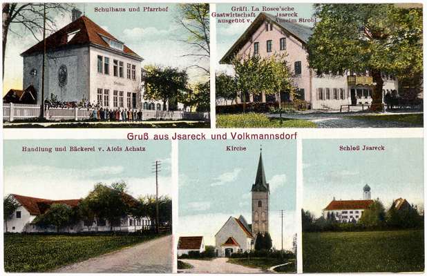 Gru� aus Isareck und Volkmannsdorf, Postkarte 1915