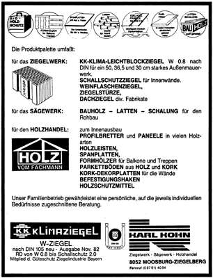 1986 Anzeige Ziegelwerk - S�gewerk - Holzhandel Karl Kohn in Zieglberg