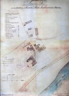 Situations-Plan 1871, Schlo� Isareck und n�chste Umgebung