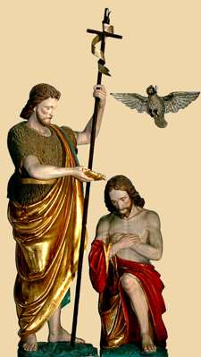 Der Kirchenpatron Johannes der T�ufer am rechten Seitenaltar