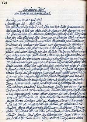 Kolping Chronikbuchauszug vom 19./20. April 1958