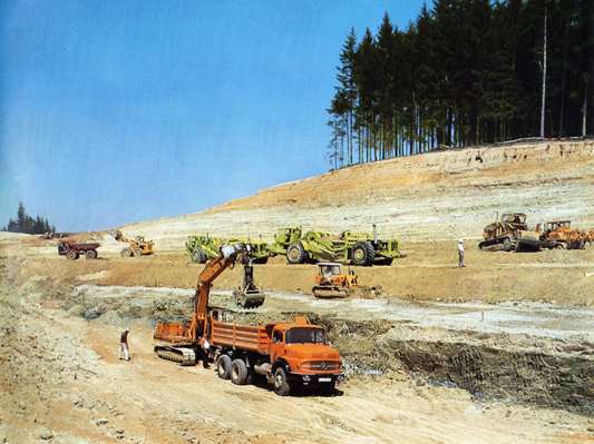 S�d Chemie, Rohtongewinnung im Tagebau Anfang der1970er