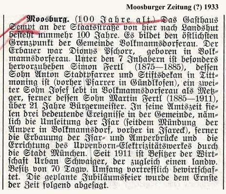 100 Jahre Gasthaus Sempt, MZ 1933