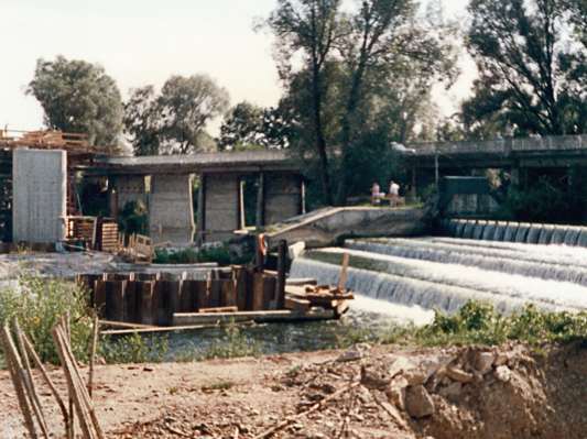 Baustelle Br�cke Volkmannsdorf, 1987