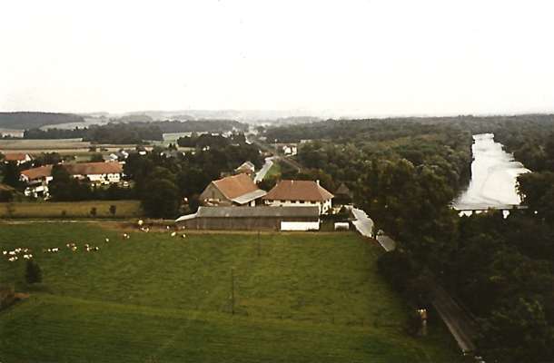 Volkmannsdorf, Ligeder-Hof, Luftaufnahme Ende 1970er