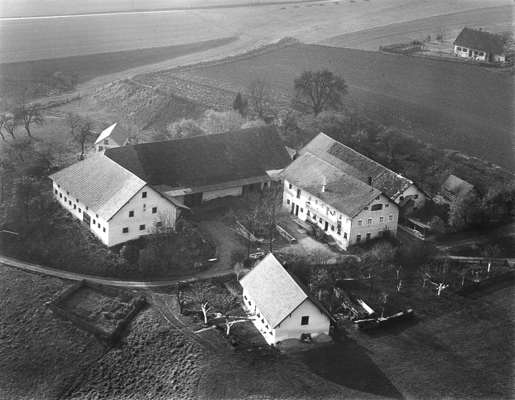 Volkmannsdorf, Bauer am Berg, Luftaufnahme 1956