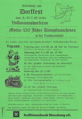Plakat Dorffest Volkmannsdorferau 1988