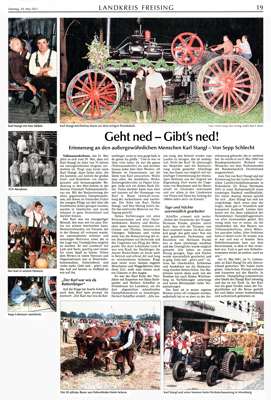 Erinnerung an den au�ergew�hnlichen Menschen Karl Stangl, MZ 29.05.2021