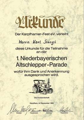 1983, Altschlepper-Parade, Karl Stangl