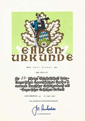 1990, 25 Jahre Sportsch�tzen-Bund, Karl Stangl