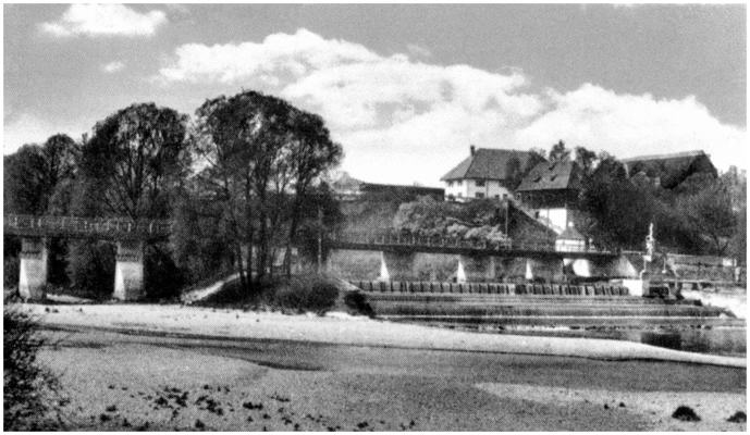 Volkmannsdorf, Isar-Amper Br�cke, Ausschnitt Postkarte 1955