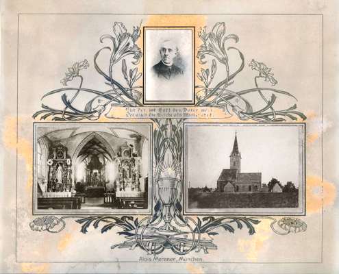Pfarrer und Pfarrkirche Volkmannsdorf um 1912