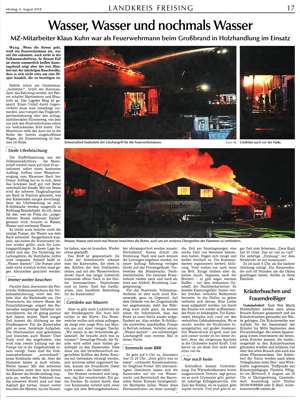 Gro�feuer am 4. August 2018 bei Holzhandel Kohn in Zieglberg