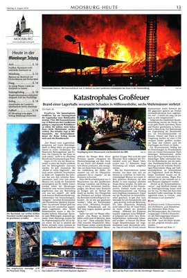 Gro�feuer am 4. August 2018 bei Holzhandel Kohn in Zieglberg