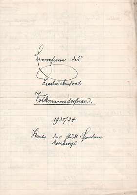 Einnahmen des Br�ckenfond Volkmannsdorferau 1930/34