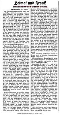Heimat und Front MZ 20.01.1940, Heimnachmittag der HJ im Zeichen der Feldgrauen