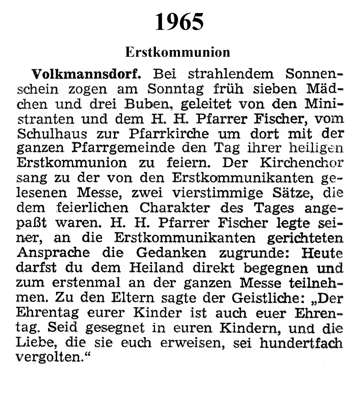 Volkmannsdorf Erstkommunion 1965