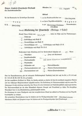 Gliederung der Feuerwehr Wang, 10.08.1937
