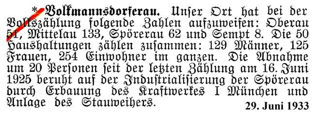 Volksz�hlung Volkmannsdorferau 1933