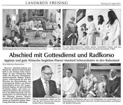 2011 Pfarrer Manfred Schwarzhuber geht in den Ruhestand
