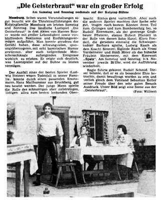 MZ zum KGV Theater 1979  „Die Geisterbrautf“