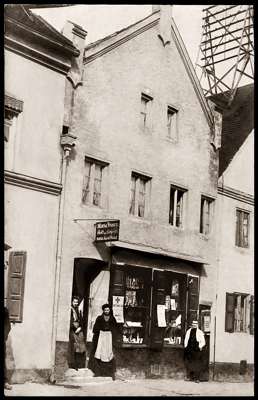 Moosburg Weingraben, Gold & Silber Handlung, Maria Franz, Postkarte 14.10.1909