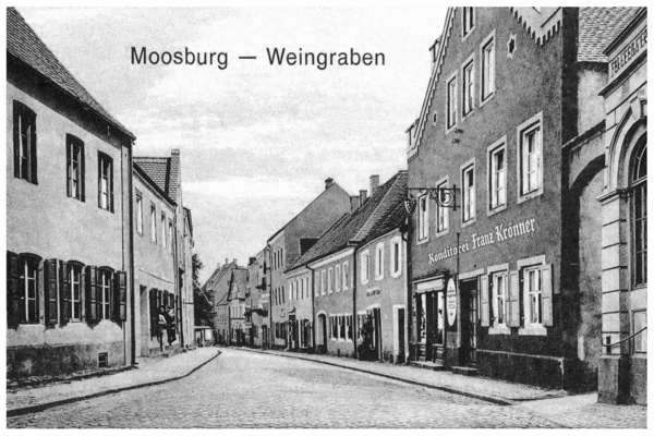 Moosburg Weingraben, Ausschnitt aus Postkarte vom 03.06.1931