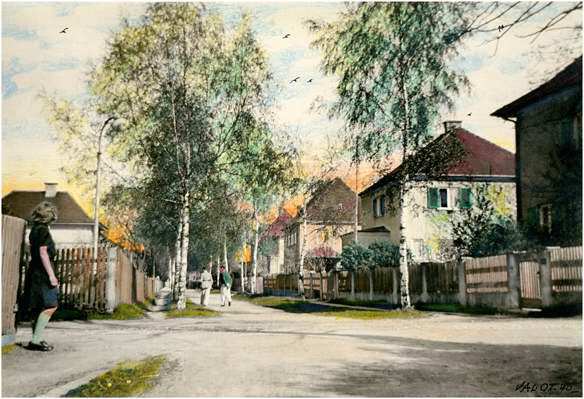 1940, Blick von der Kolpingstrasse in die Dr.-Schels-Strasse