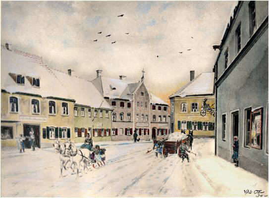 Auf dem Gries, Aquarell von Valentin Ott 1930