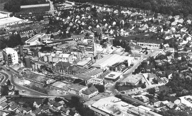 Moosburg, S�d Chemie, Luftaufnahme 1981