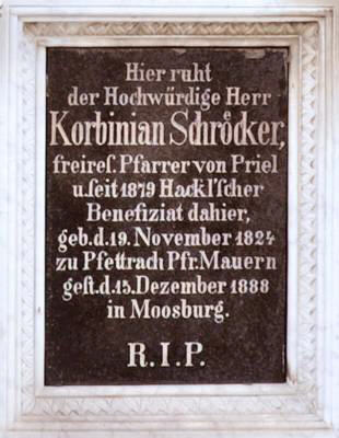 Grabstein von Benefiziat Korbinian Schr�cker