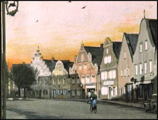 Auf dem Gries, Ausschnitt colorierte Photographie von Valentin Ott um 1940