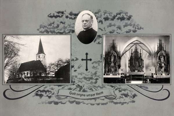 Um 1910 - die Kirche in Wang