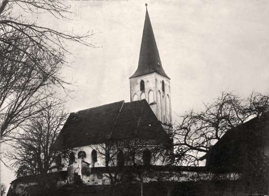 Um 1910 - die Kirche in Wang