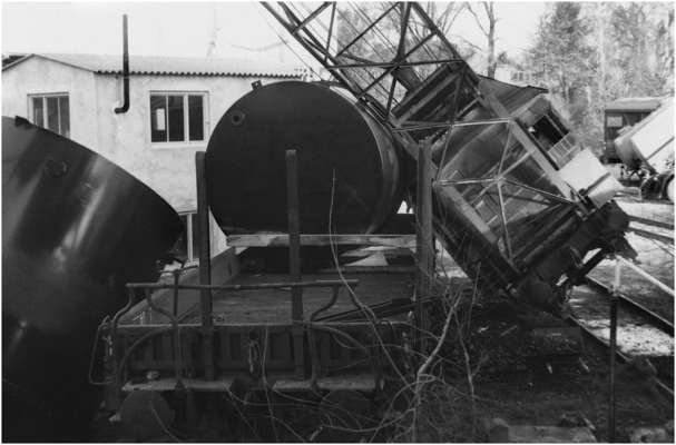 13. Dezember 1966, der Ardelt Dampfbagger der S�d Chemie ist umgekippt