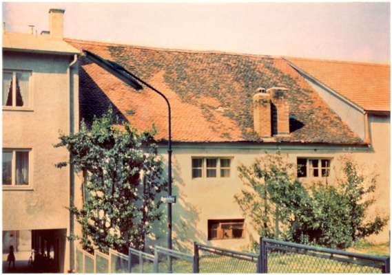 Moosburg Rosenhof Kino, Juli 1962, vom Rosenhof-/Krankenhausweg aus gesehen