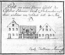 Moosburg Weingraben, Zeichnung von Maurermeister Ignaz Thallhammer 1811