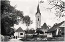 Pfarrkirche, Ausschnitt Postkarte 27.02.1933