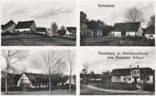 Postkarte 1929, Ausschnitte Bauer am Berg, Schmiede, Hof zur Schmiede, Handlung u. Schuhmacherei von Kastulus St�ber