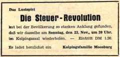 Anzeige zur Wiederholung Sonntag 23. November 1958