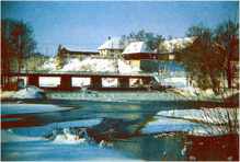 Blick zur Br�cke und Ligeder-Stadl