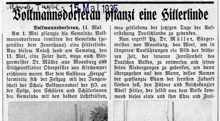 Volkmannsdorferau pflanzt eine Hitlerlinde, Moosburger Tagblatt 15. Mai 1935