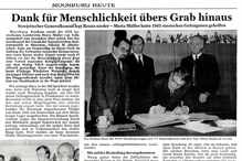 Dank f�r Menschlichkeit �bers Grab hinaus