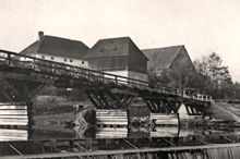 Isar-Amper Br�cke aus Holz, Volkmannsdorf, in den 1920ern