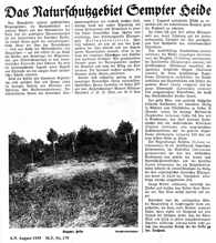 Das Naturschutzgebiet Semter Heide, aus M.T. Nr. 179 4./5. August 1935