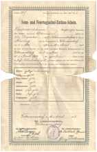 Zeugnis - Entlass Schein Sonn- und Feiertagsschule 16. April 1903