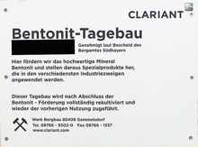 Bentonit-Tagebau, Tafel in Gammeldorf